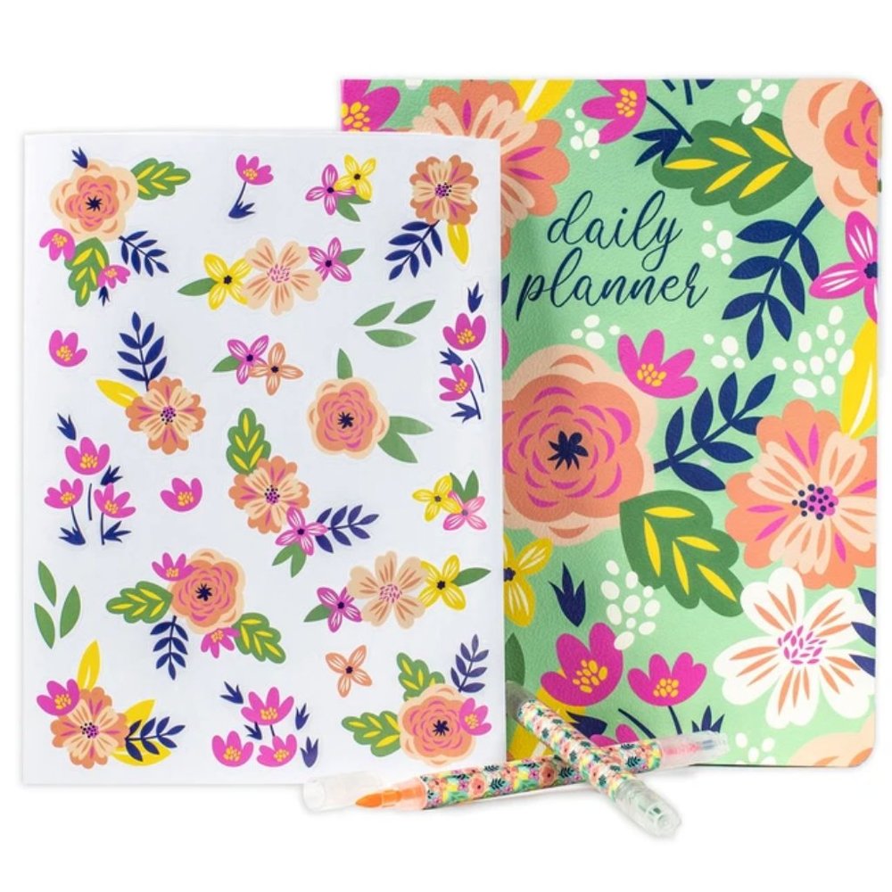 Mint Floral Daily Planner (Undated)